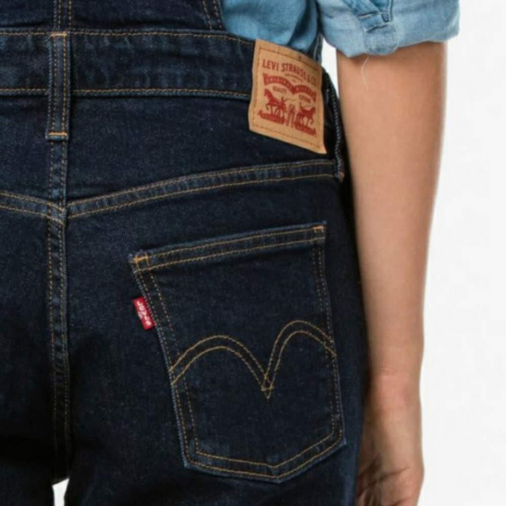 Levi’s Dark Denim Bib Jeans Overalls XS - Picture 5 of 10